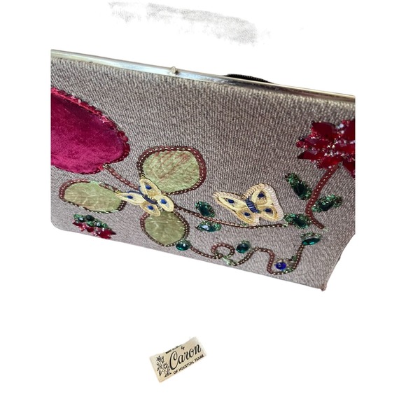 Caron of Houston, TX Vintage Handbag with Velvet, Sequins and Jeweled Design - Picture 14 of 15